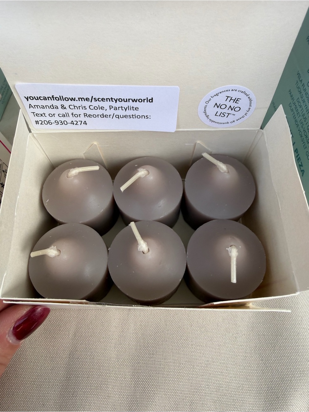 Partylite Gray Winter Warmth Vanilla Caramel Cloves Votives Candles